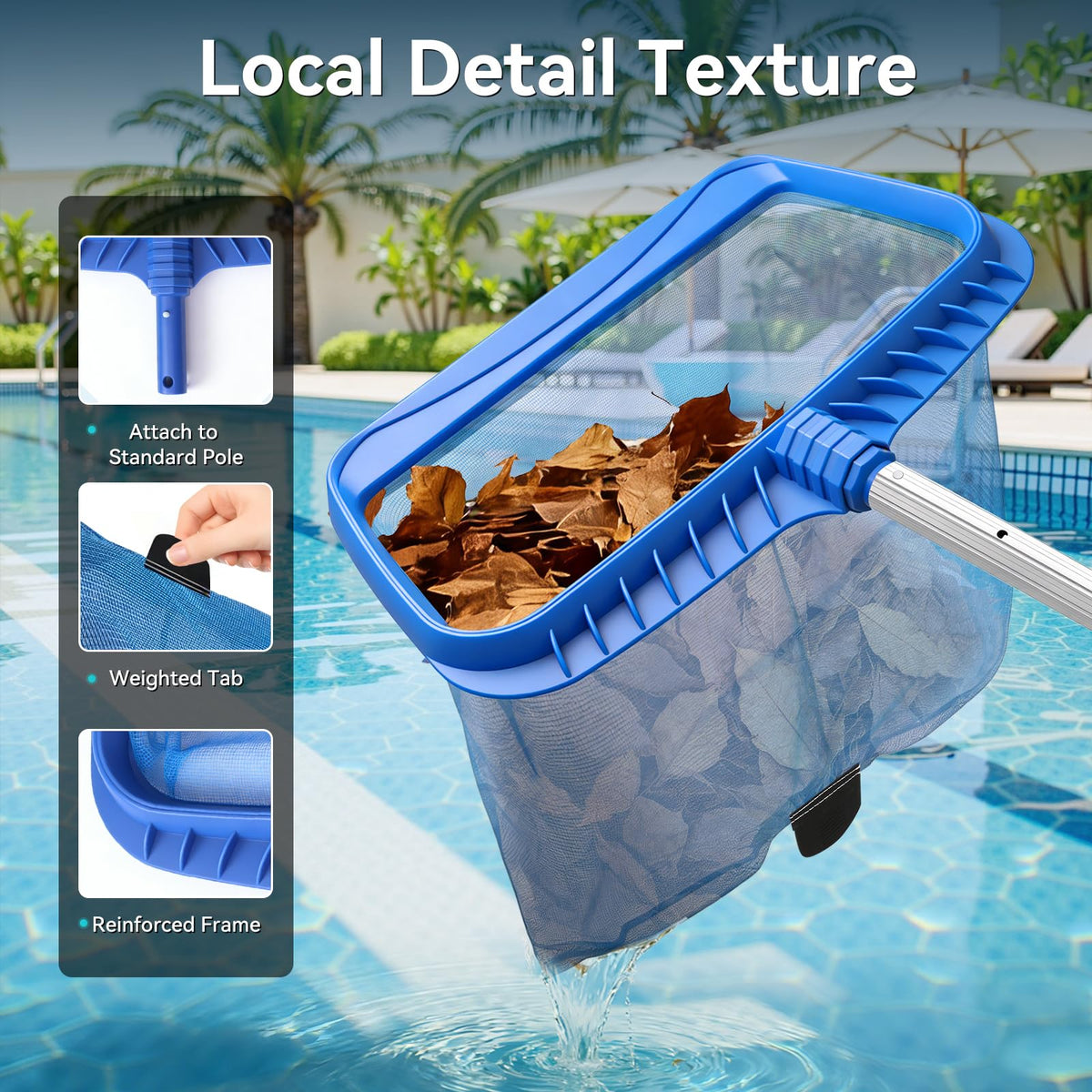Monitok deep net design increases debris capacity per scoop.