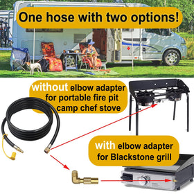 MONKEMON 10ft propane hose extended for flexible outdoor grilling setups