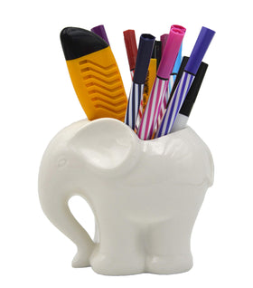 MONMOB elephant ceramic pencil holder on desk keeps pens organized