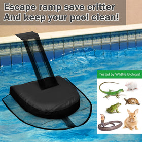 Monrocco Critter Rescue Ramp with landing pad guides frogs toward safety.