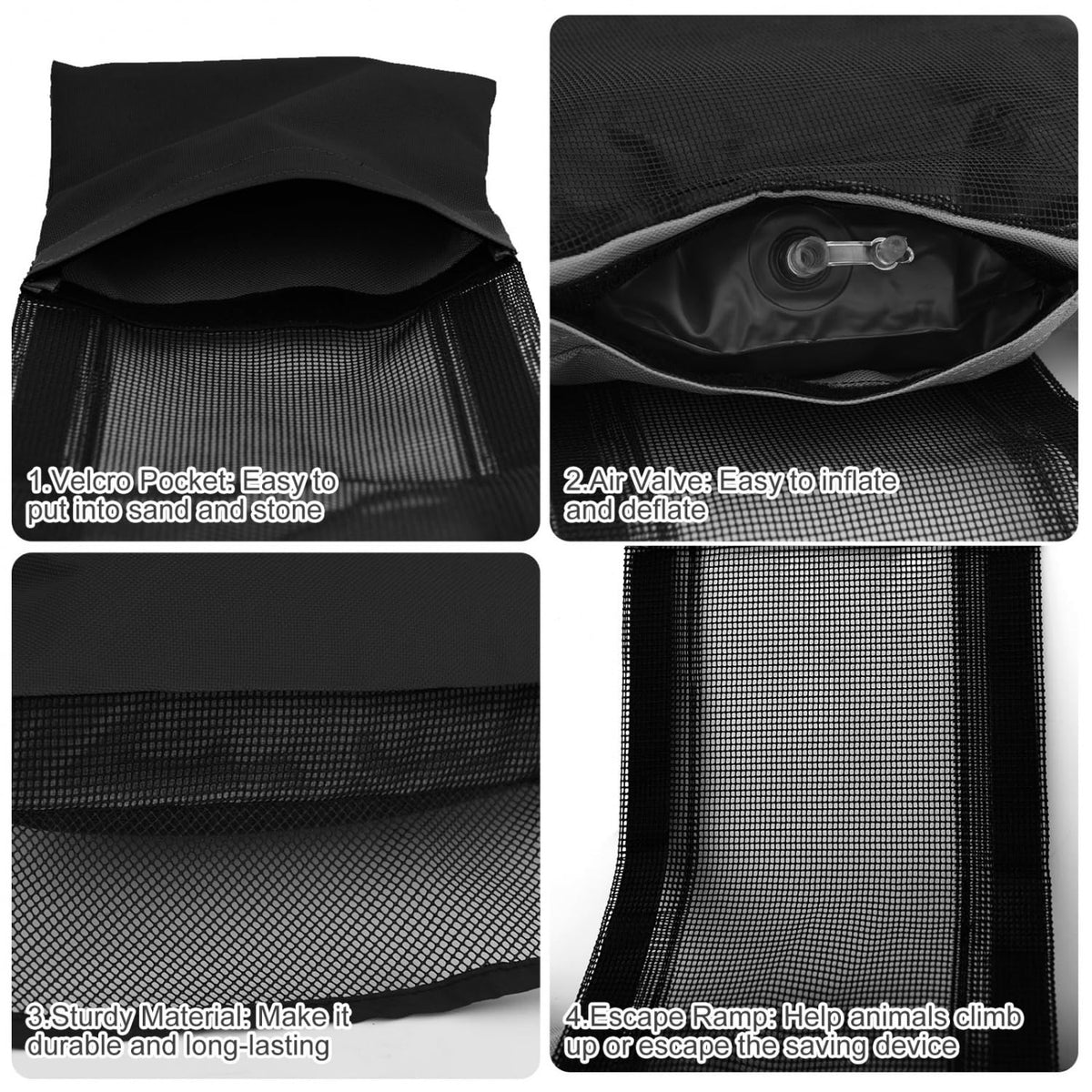 Monrocco Landing weight bag stabilizes the ramp in windy conditions.