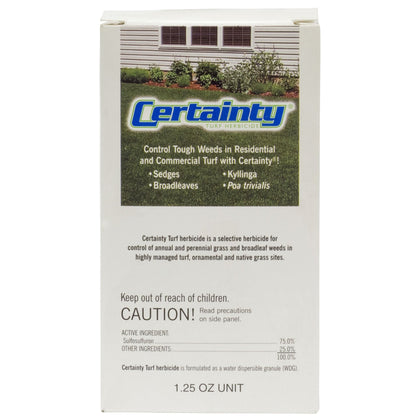 Monsanto Certainty Turf Herbicide bottle for broadleaf and sedge control in warm-season turf