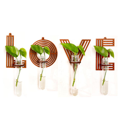 Monsefi Love wooden letter wall propagation station for small cuttings, decorative wall display.