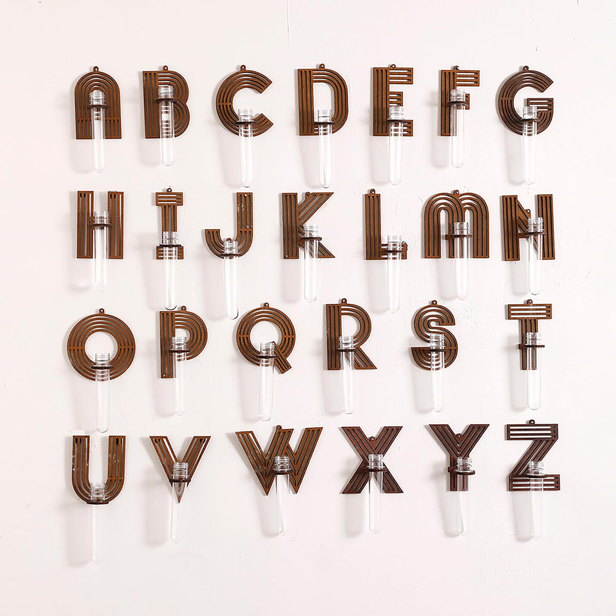 Monsefi minimalist wood letter design complements modern interior decor.