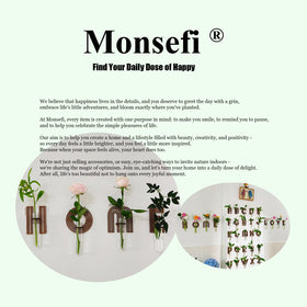 Monsefi small cuttings display on wall for top-angled greenery accents.