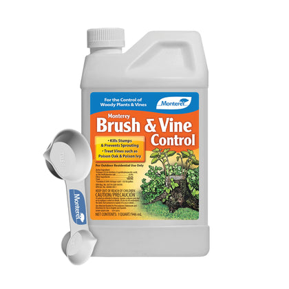 Monterey Brush and Vine Killer bottle ready for outdoor use on stumps and vines