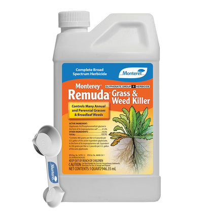 Monterey Remuda bottle front view for broad-spectrum weed control in lawns.