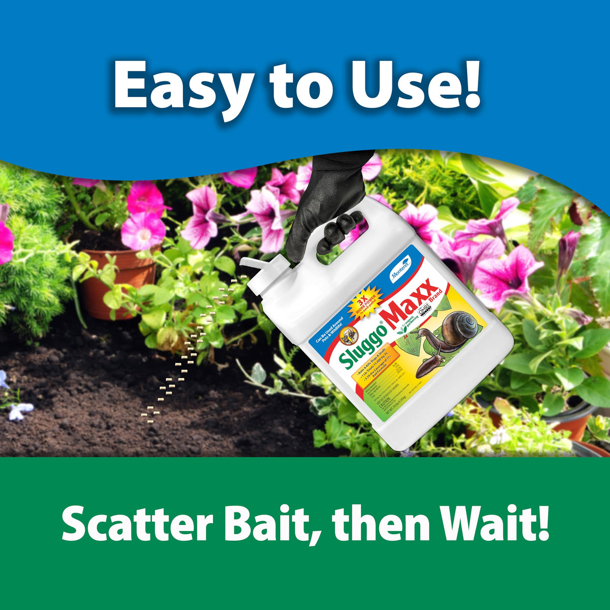 Monterey Sluggo Maxx granules ready for in-garden slug protection.