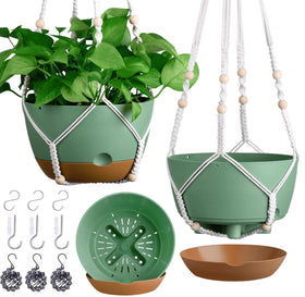 Montresor 3-pack hanging planters with self-watering design for low-maintenance indoor greenery.