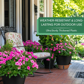 Montresor detachable tray planter shows drainage and keeps floors clean.