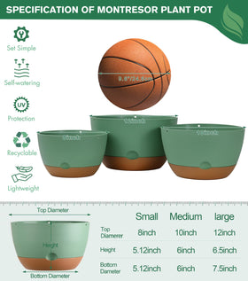 Montresor 8/10/12-inch thick material hanging planter withstands sun and rain.