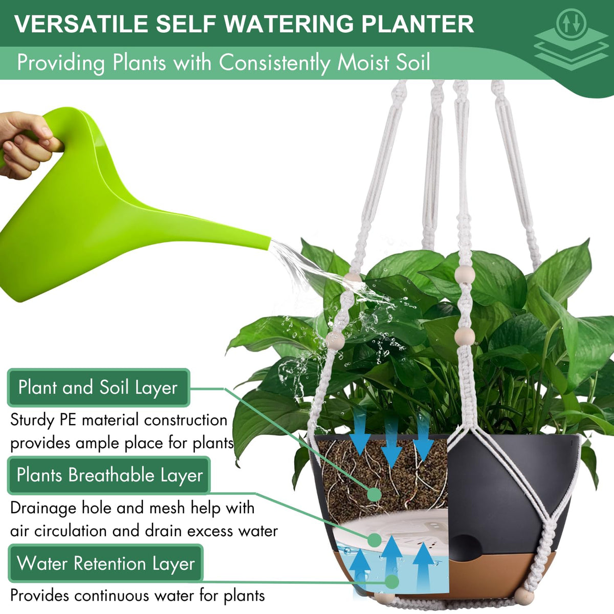 Montresor vented drainage design promotes plant air circulation and drainage.