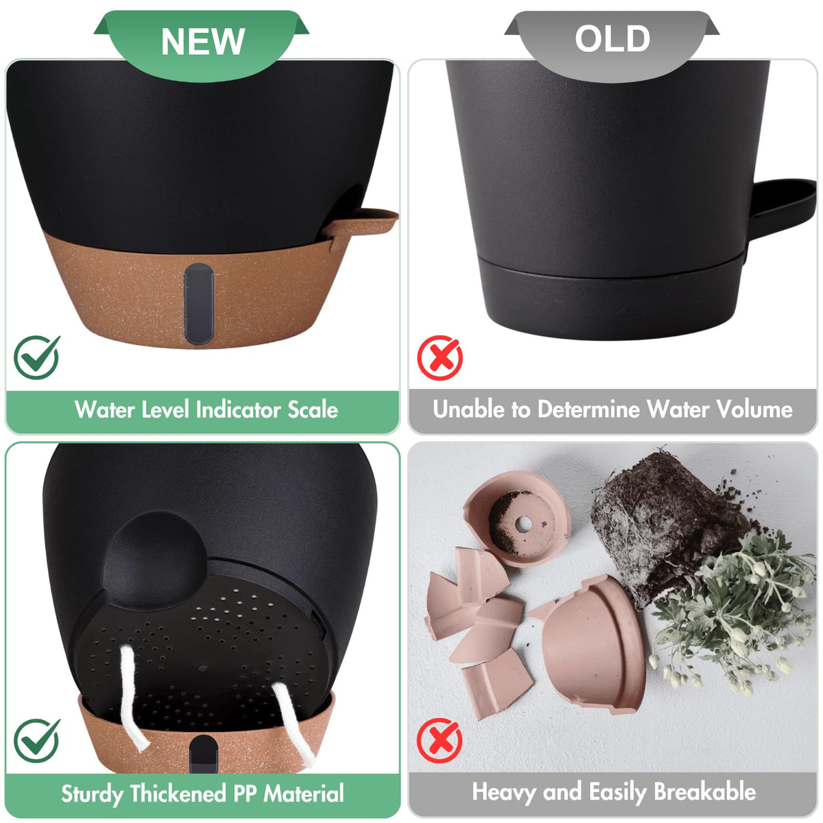 Montresor 10-inch pot for herbs, snake plants, and pothos.