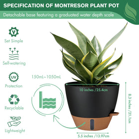 Montresor round planter with multi-vent drainage for healthy roots.
