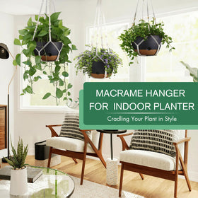 Montresor 10-inch self-watering hanging pot ready for outdoor use.