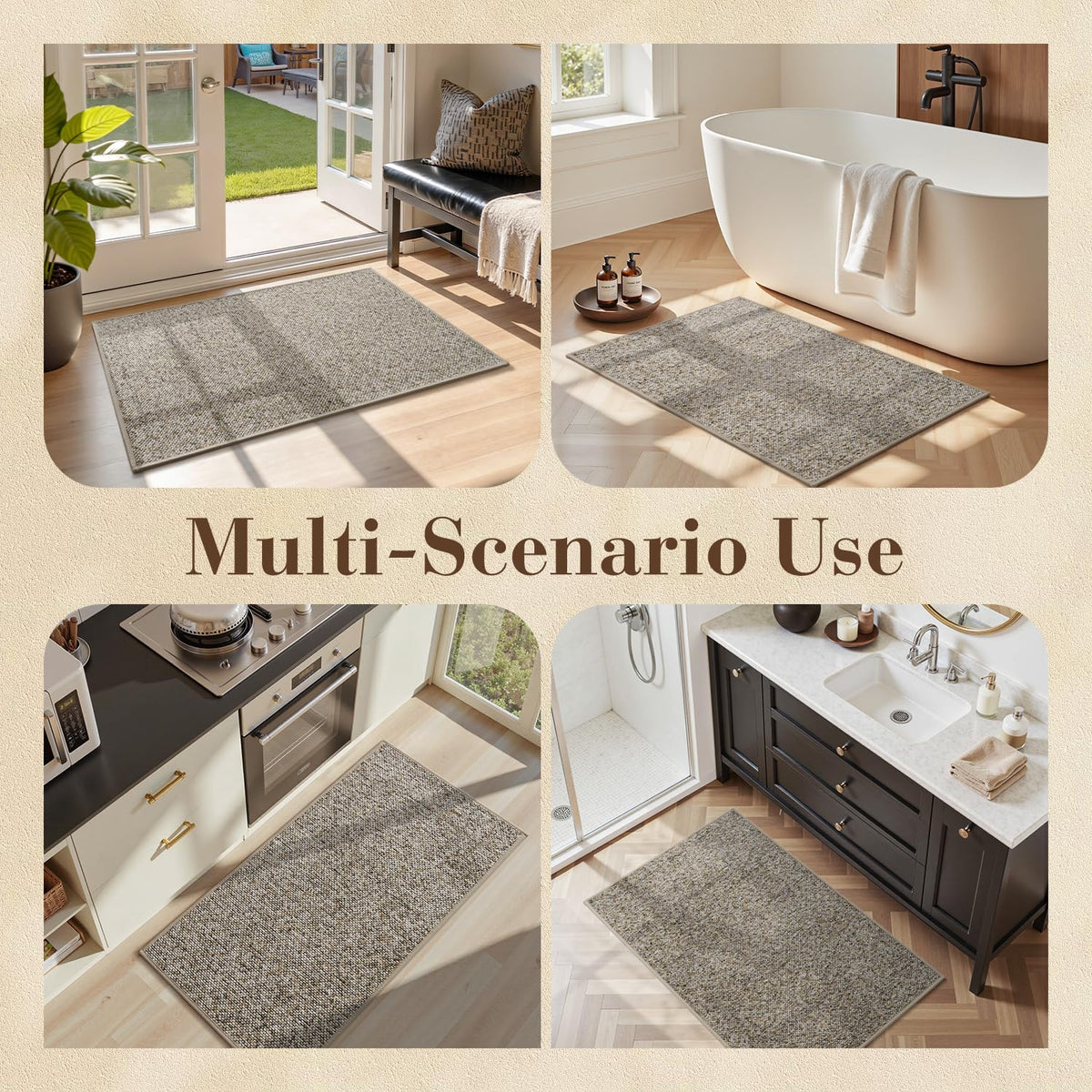 MontVoo 24x36 inch mat captures debris in high-traffic areas.
