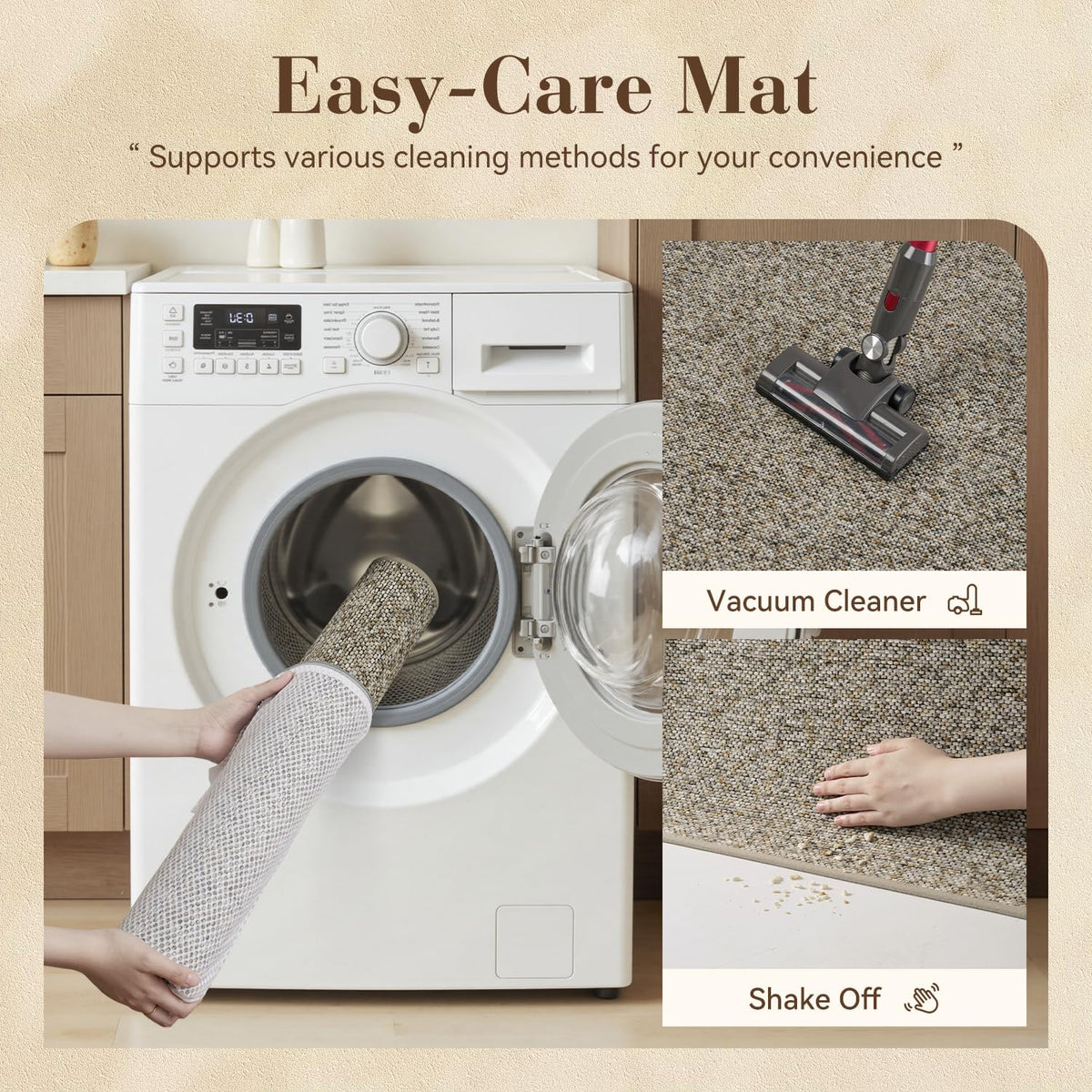 MontVoo door mat in gray-brown matches many decors.