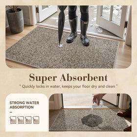 MontVoo door mat features a low-profile design that stays flat.