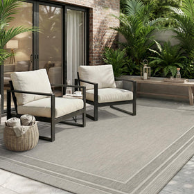 MontVoo outdoor rug 5x7 with textured weave, ideal for busy patios and enduring wear.