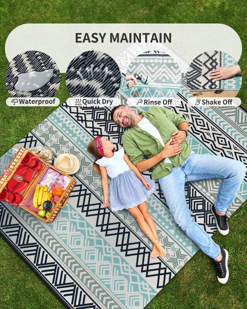 MontVoo eco-friendly rug reuses plastic straw material for sustainable décor.