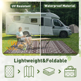 MontVoo outdoor rug perfect for RV trips and camping.