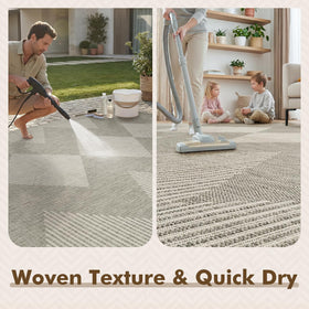 MontVoo outdoor rug stands up to high-traffic areas with tear-resistant weave for active households