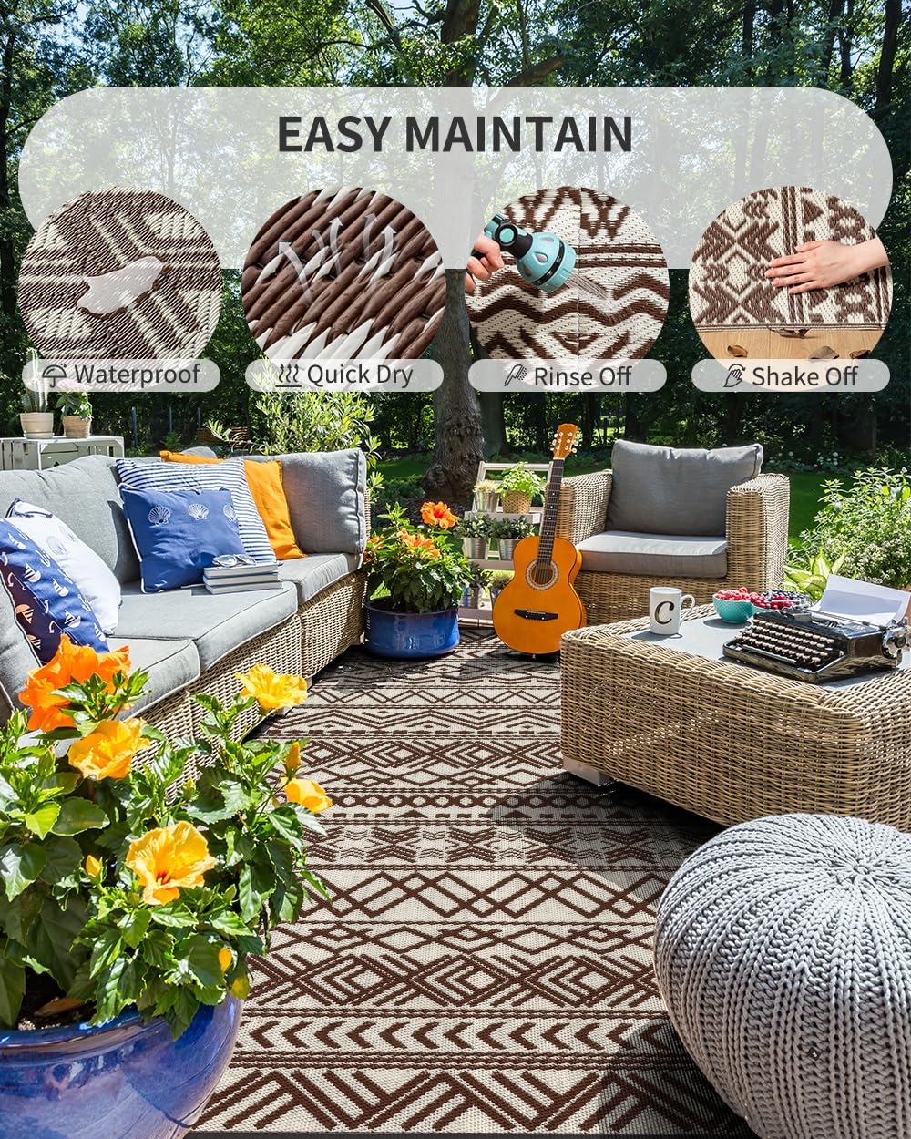 MontVoo outdoor rug ideal for sand-free beach days and picnics.