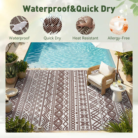 MontVoo quick-dry outdoor rug cleans easily after outdoor use.