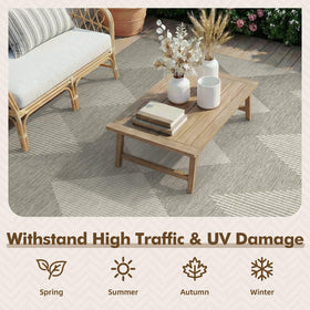 MontVoo quick-dry outdoor rug ready for easy cleaning after spills
