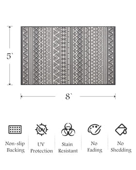 MontVoo UV-protected rug withstands sun and weather.