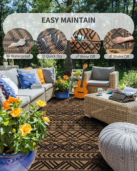 MontVoo waterproof rug ideal for patio and balcony areas