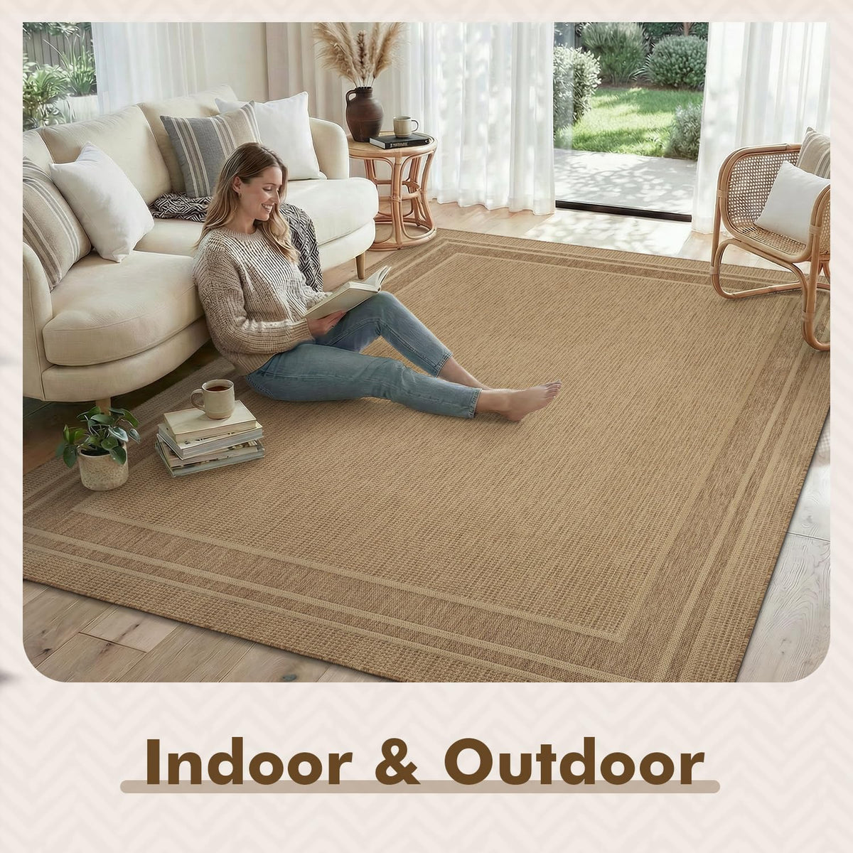 MontVoo outdoor rug quick-dry and easy to clean for busy spaces.