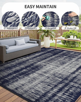 MontVoo UV-coated rug protecting pool deck from sun and wear