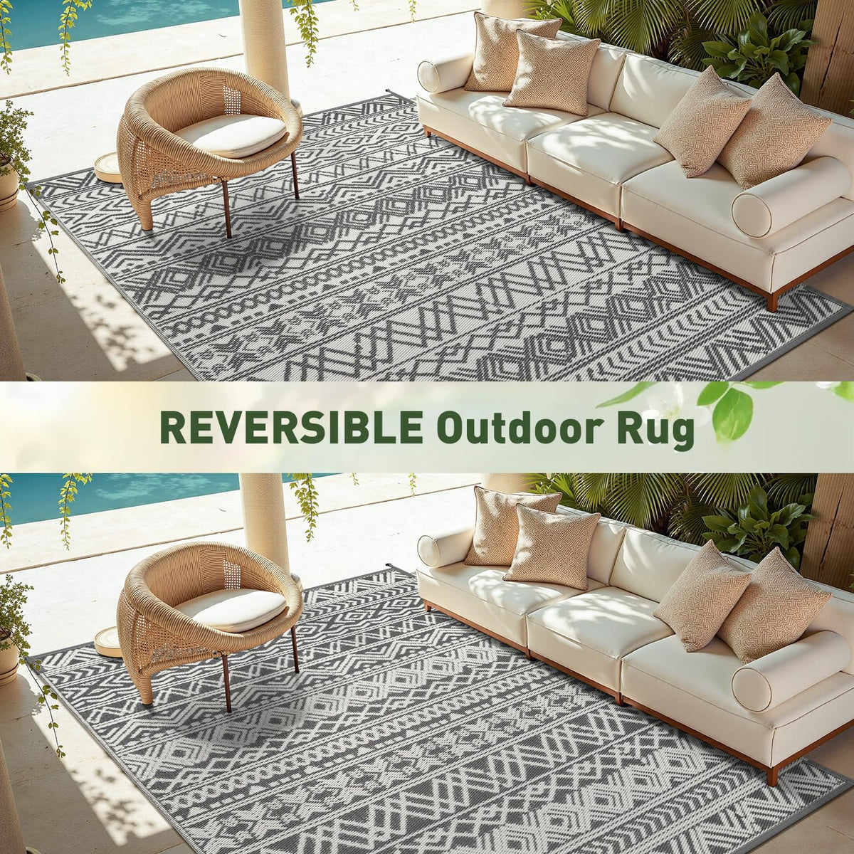 MontVoo outdoor rug protecting wood floors from furniture scratches