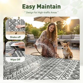 MontVoo versatile rug suitable for RV camping, beach outings, patios, and balconies