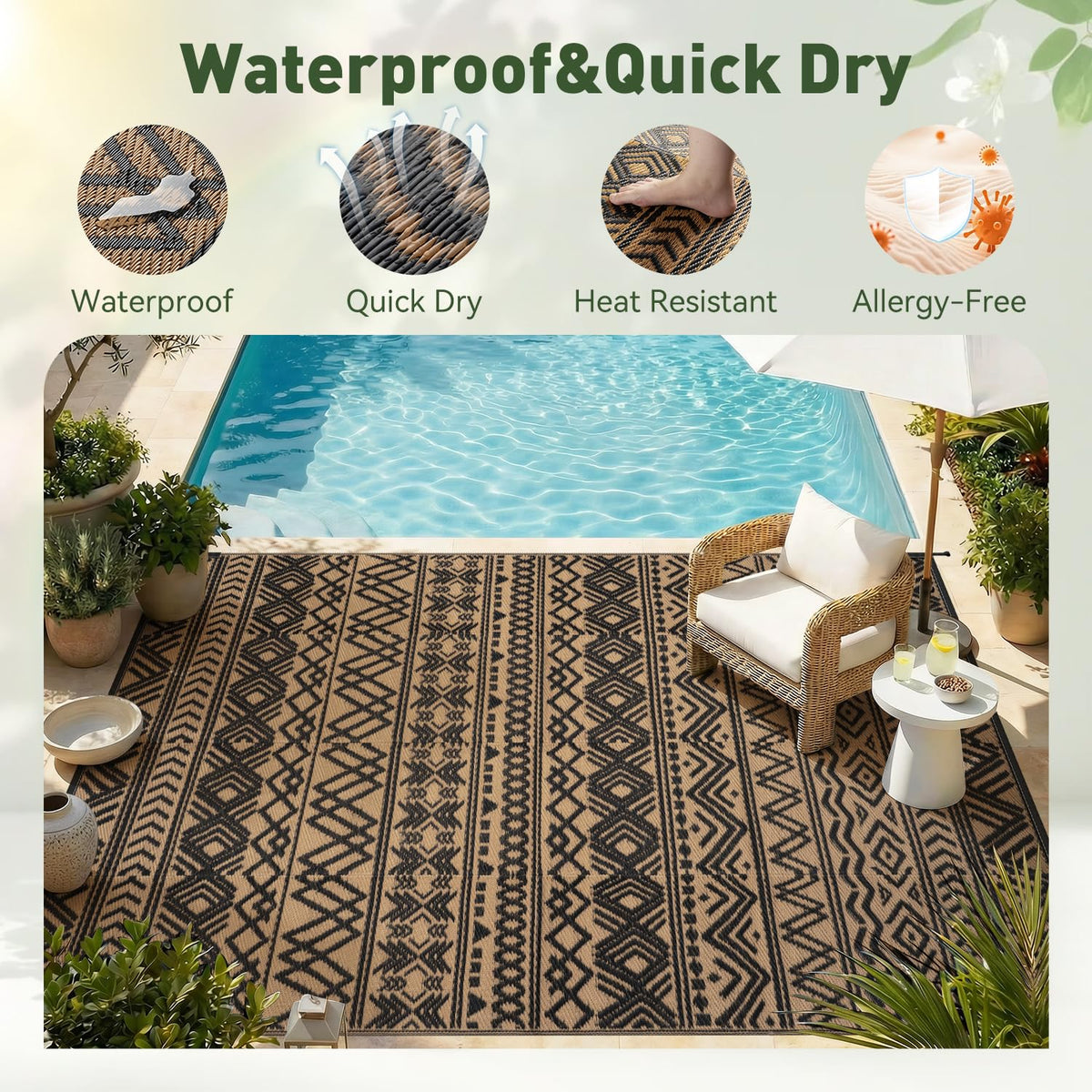 MontVoo sand-free beach mat for seaside outings