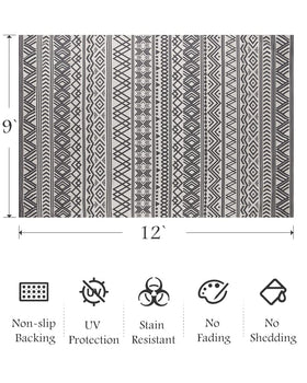 MontVoo UV-protected outdoor rug resists fading for long-lasting color on sunlit patios.