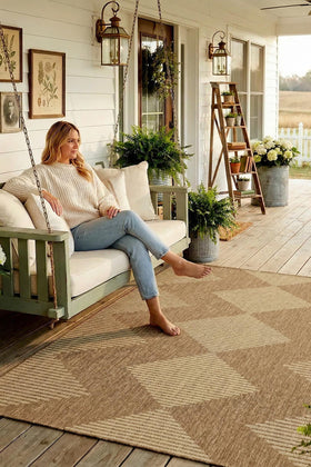 MontVoo versatile outdoor rug suits patios, balconies or decks.