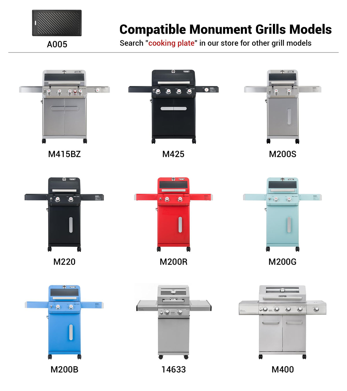 Monument Grills A005 cast iron with even heat distribution for consistent results.