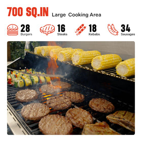 Monument Grills Larger 4+2 burner built-in thermometer detail