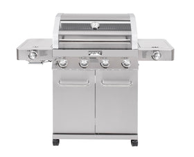 Monument Grills Larger 4+2 burner grill with ClearView lid for easy monitoring