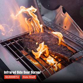 Monument Grills Larger 4+2 burner side panel view showing cooking area