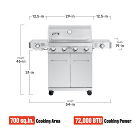 Monument Grills Larger 4+2 burner side sear burner in action