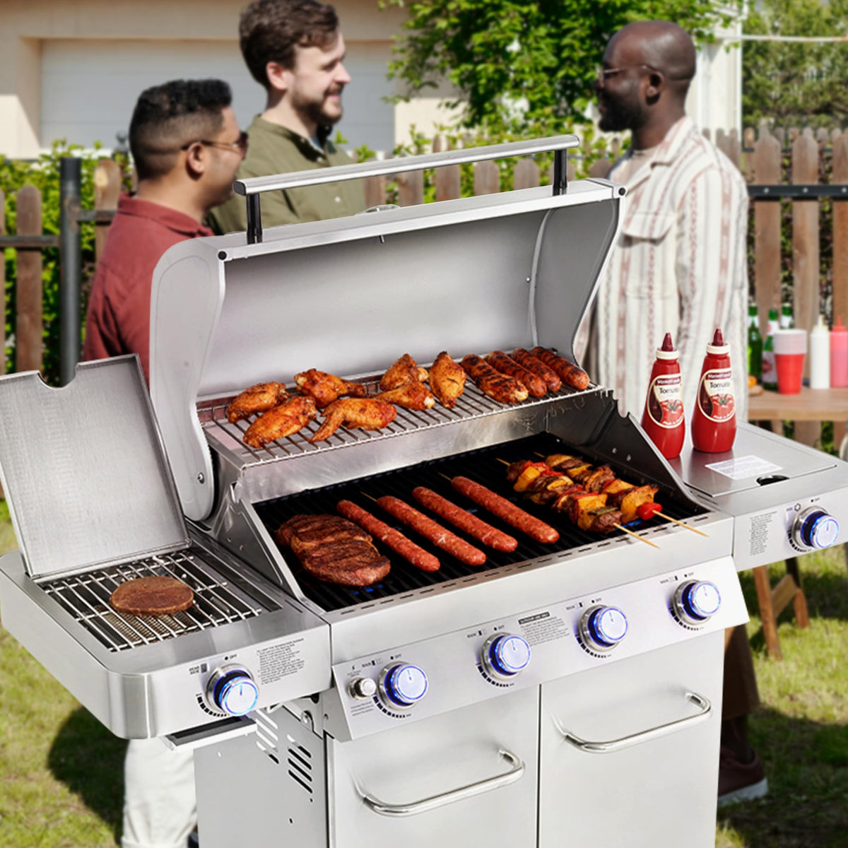 Monument Grills Larger 4+2 burner storage cabinet for LP tank and tools