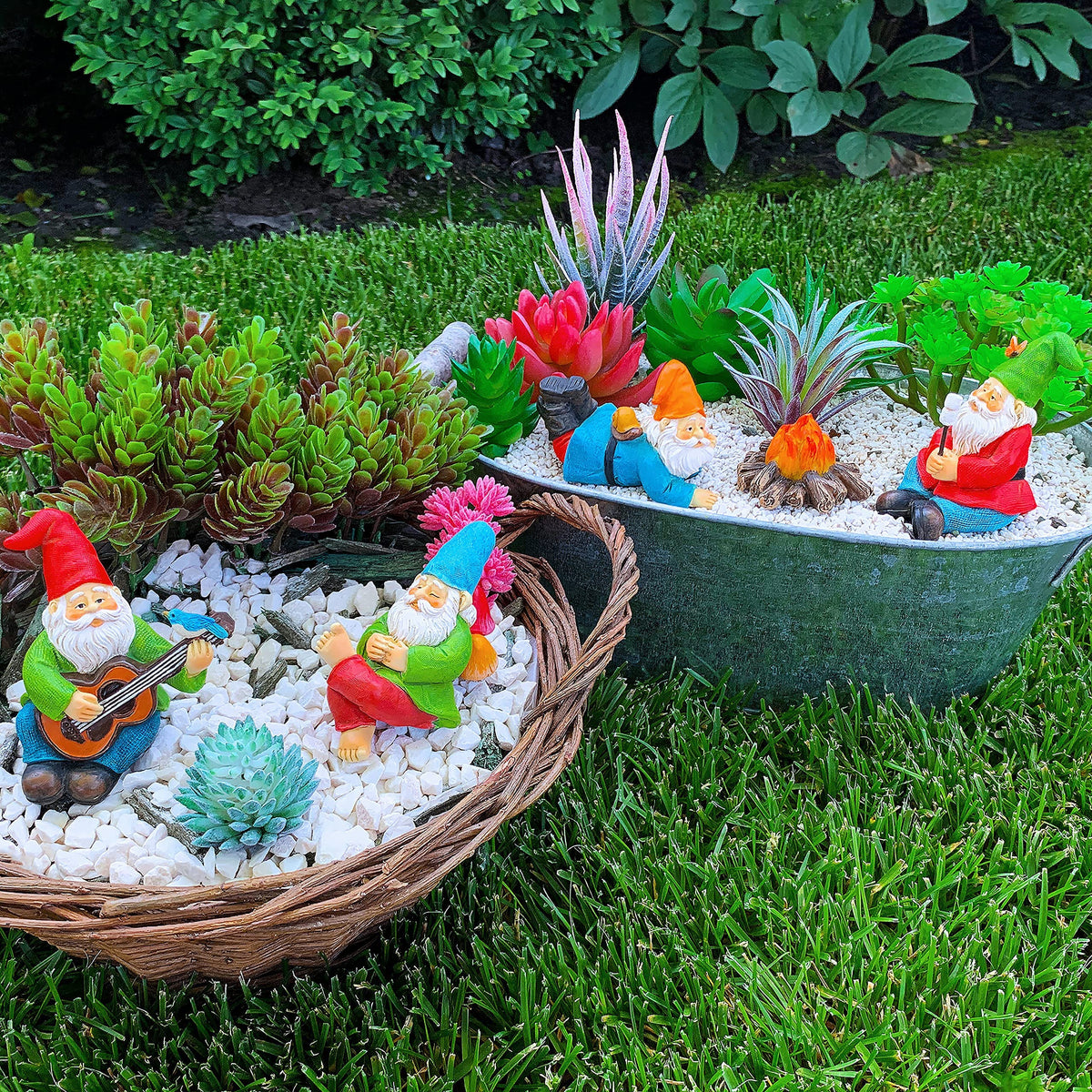 Mood Lab camping figurines: decorative accents for gardens and patios.