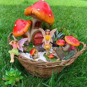 Mood Lab fairy garden figurines close-up highlights hand-painted details and protective coating.