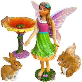 Mood Lab Fairy Garden Figurines 4-piece set for outdoor or indoor display