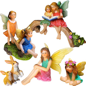 Mood Lab Fairy Garden Figurines 6-piece-set adds whimsical charm to garden or shelf