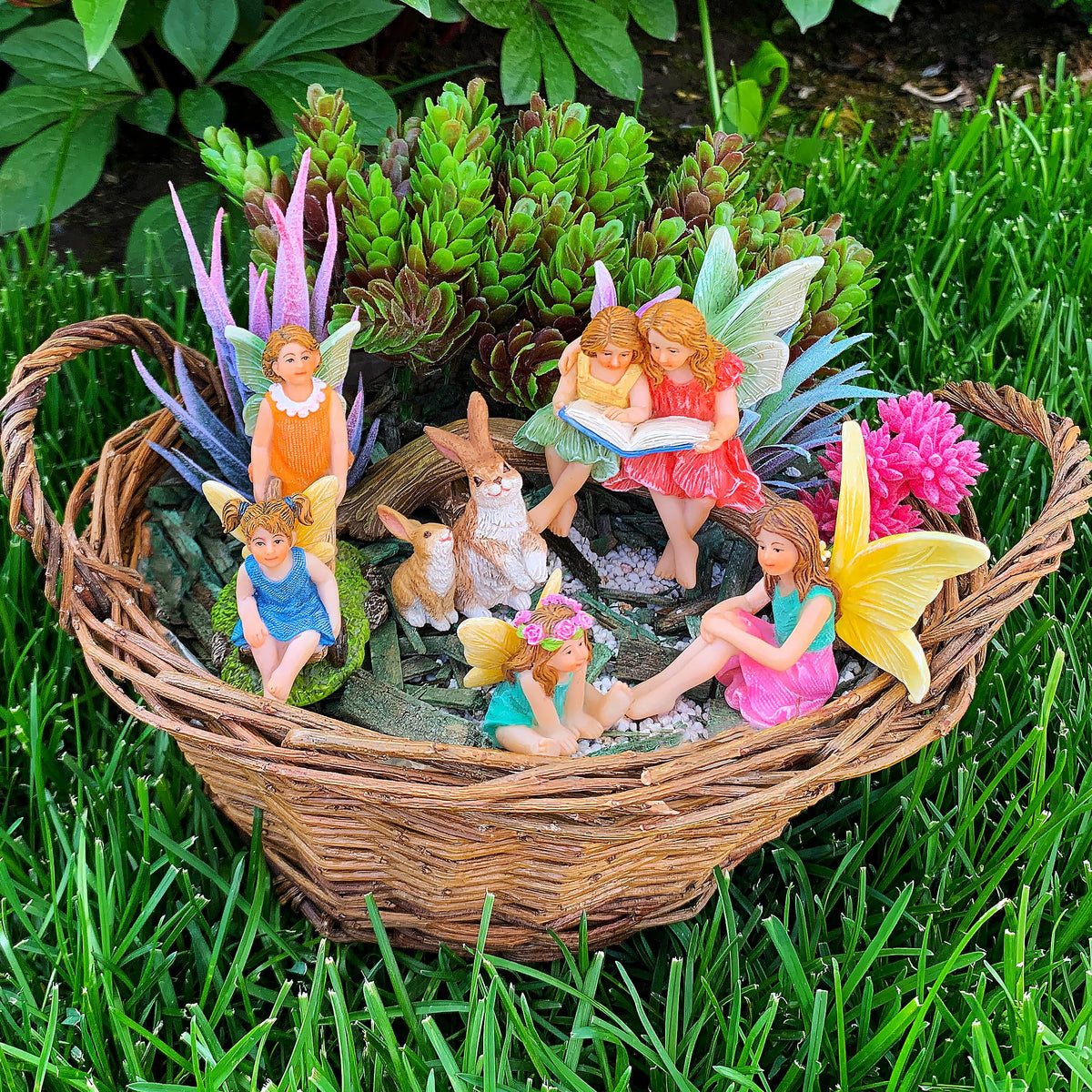 Mood Lab Fairy Garden Figurines hand-painted details highlight subtle shading and character