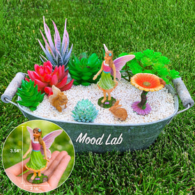 Fairy garden figurines by Mood Lab with sun-protective coating for outdoors